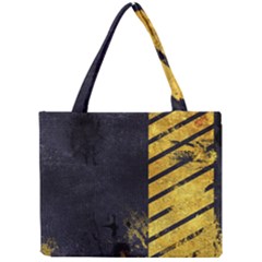 Grunge Lines Stone Textures, Background With Lines Mini Tote Bag by nateshop