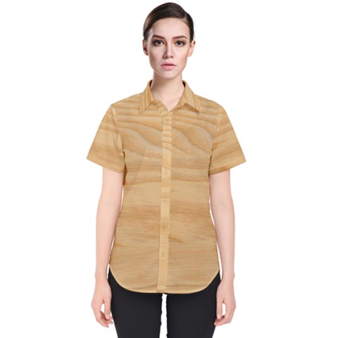 Light Wooden Texture, Wooden Light Brown Background Women s Short Sleeve Shirt by nateshop