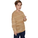 Light Wooden Texture, Wooden Light Brown Background Kids  Crewneck Sweatshirt View3