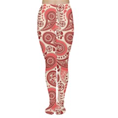 Paisley Red Ornament Texture Tights