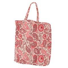 Paisley Red Ornament Texture Giant Grocery Tote by nateshop