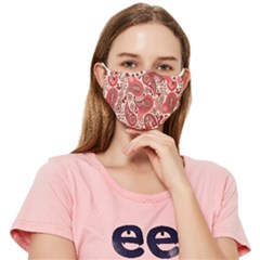 Paisley Red Ornament Texture Fitted Cloth Face Mask (adult) by nateshop