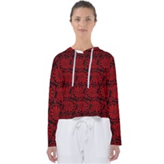 Red Floral Pattern Floral Greek Ornaments Women s Slouchy Sweat by nateshop