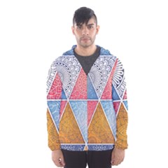 Texture With Triangles Men s Hooded Windbreaker by nateshop