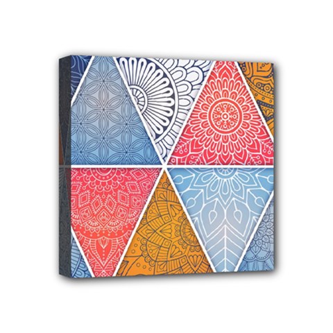 Texture With Triangles Mini Canvas 4  X 4  (stretched) by nateshop
