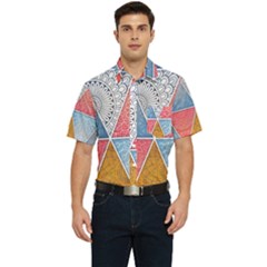Texture With Triangles Men s Short Sleeve Pocket Shirt  by nateshop
