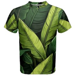 Banana Leaves Pattern Men s Cotton T-shirt by goljakoff