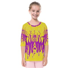 Yellow And Purple In Harmony Kids  Quarter Sleeve Raglan T-shirt