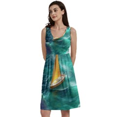 Double Exposure Flower Classic Skater Dress by Cemarart