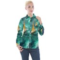 Dolphin Swimming Sea Ocean Women s Long Sleeve Pocket Shirt View1