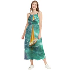 Dolphin Sea Ocean Boho Sleeveless Summer Dress by Cemarart