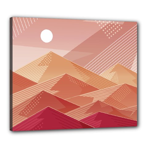 Mountains Sunset Landscape Nature Canvas 24  X 20  (stretched) by Cemarart