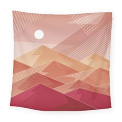 Mountains Sunset Landscape Nature Square Tapestry (large) by Cemarart