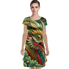 Chinese New Year ¨c Year Of The Dragon Cap Sleeve Nightdress by Valentinaart