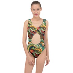 Chinese New Year ¨c Year Of The Dragon Center Cut Out Swimsuit