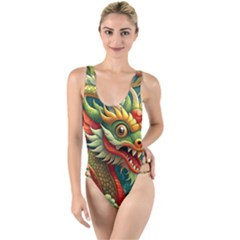 Chinese New Year ¨c Year Of The Dragon High Leg Strappy Swimsuit