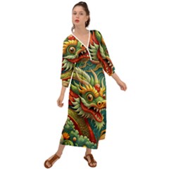 Chinese New Year ¨c Year Of The Dragon Grecian Style  Maxi Dress