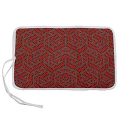 Hexagon Motif Geometric Tribal Style Pattern Pen Storage Case (l) by dflcprintsclothing