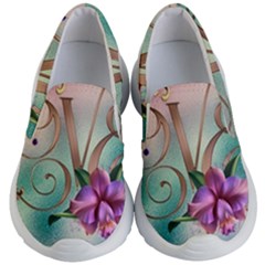 Love Amour Butterfly Colors Flowers Text Kids Lightweight Slip Ons