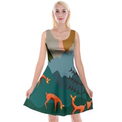 Roe Deer Animal Boho Bohemian Nature Reversible Velvet Sleeveless Dress by Grandong