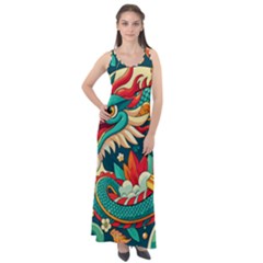 Chinese New Year ¨c Year Of The Dragon Sleeveless Velour Maxi Dress by Valentinaart