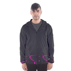 Butterflies, Abstract Design, Pink Black Men s Hooded Windbreaker by nateshop