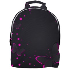 Butterflies, Abstract Design, Pink Black Mini Full Print Backpack by nateshop