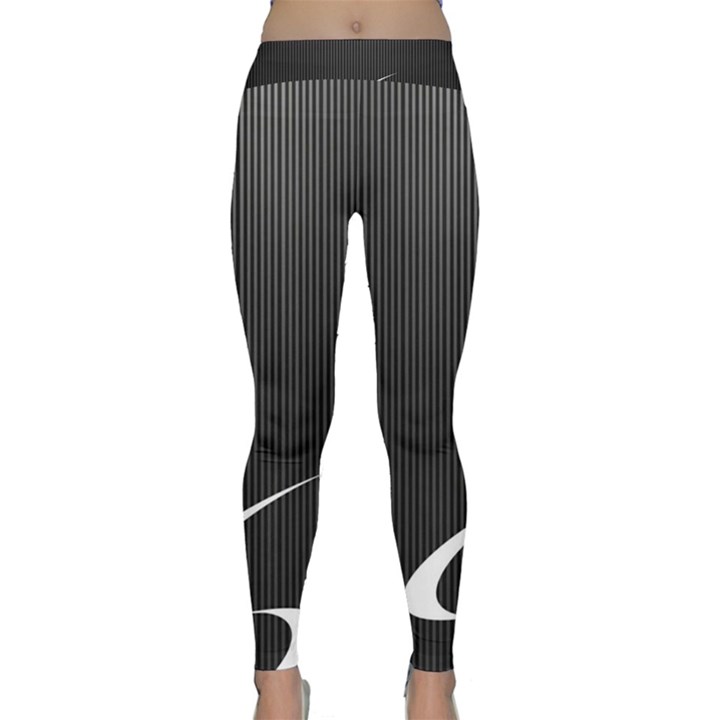 S Black Fingerprint, Black, Edge Classic Yoga Leggings