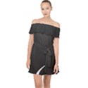 S Black Fingerprint, Black, Edge Off Shoulder Chiffon Dress View1