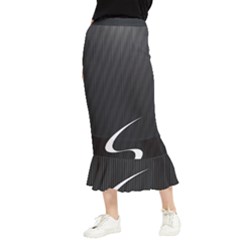 S Black Fingerprint, Black, Edge Maxi Fishtail Chiffon Skirt