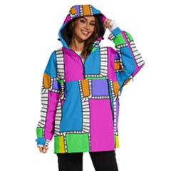 Shapes Texture Colorful Cartoon Women s Ski And Snowboard Jacket by Cemarart