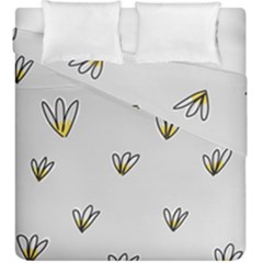 Pattern Leaves Daisies Print Duvet Cover Double Side (king Size)