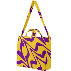 Waves Pattern Lines Wiggly Square Shoulder Tote Bag by Cemarart