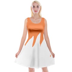 Orange Background Halloween Reversible Velvet Sleeveless Dress by Cemarart