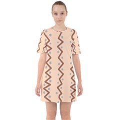 Print Pattern Minimal Tribal Sixties Short Sleeve Mini Dress