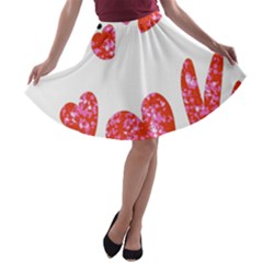 Elements Scribbles Brush Doodles A-line Skater Skirt by Cemarart