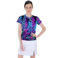 Spring Flower Neon Wallpaper Women s Sports Top by Cemarart