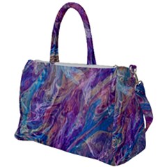 Amethyst Flow Duffel Travel Bag by kaleidomarblingart