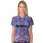 Cobalt arabesque V-Neck Sport Mesh T-Shirt