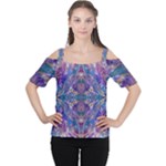 Cobalt arabesque Cutout Shoulder T-Shirt