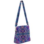 Cobalt arabesque Zipper Messenger Bag