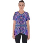 Cobalt arabesque Cut Out Side Drop T-Shirt