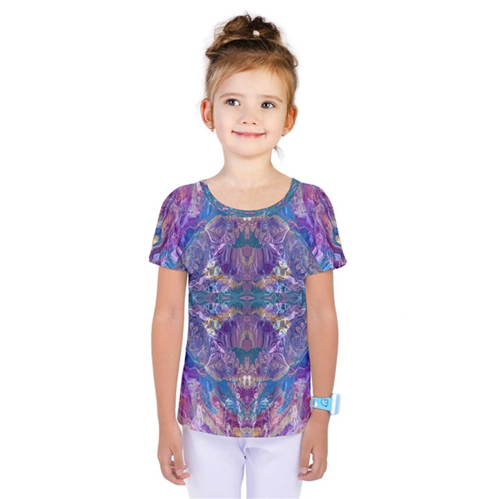 Cobalt arabesque Kids  One Piece T-Shirt