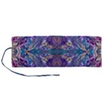 Cobalt arabesque Roll Up Canvas Pencil Holder (M)