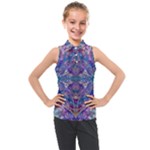 Cobalt arabesque Kids  Sleeveless Polo T-Shirt