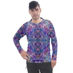 Cobalt arabesque Men s Pique Long Sleeve T-Shirt