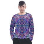 Cobalt arabesque Men s Long Sleeve Raglan T-Shirt