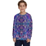 Cobalt arabesque Kids  Crewneck Sweatshirt