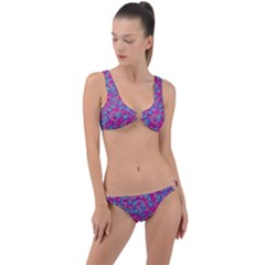 Colorful Cosutme Collage Motif Pattern Ring Detail Crop Bikini Set by dflcprintsclothing