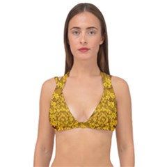 Blooming Flowers Of Lotus Paradise Double Strap Halter Bikini Top